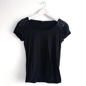 Ann Taylor sequin embellished t-shirt